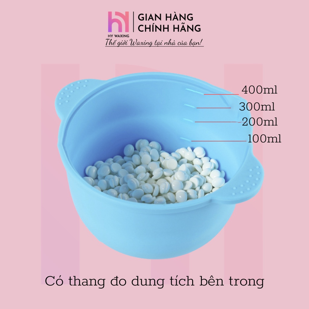 [CHE TÊN] Combo Chén Nấu Sáp Wax Lông Silicone + 100gr Sáp Sữa Dừa Siêu Bám Lông Tặng Que