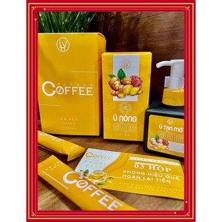 Cà phê gừng giảm cân mua 3 hộp tặng 1 hộp ủ nóng tan mỡ và 3 miếng mặt nạ