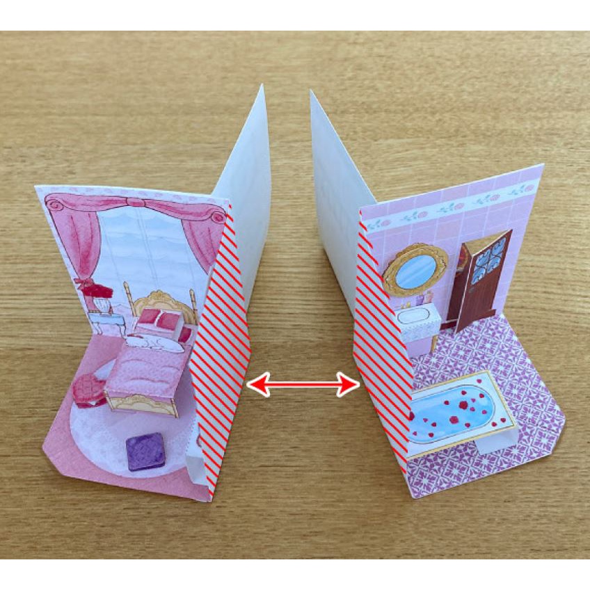 Mô hình giấy 3D kiến trúc nhà thu nhỏ Green House and  Rose House