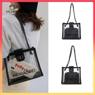 Túi đeo chéo màu trong suốt/ mặt nhám mờ thời trang Hàn Quốc cho nữ