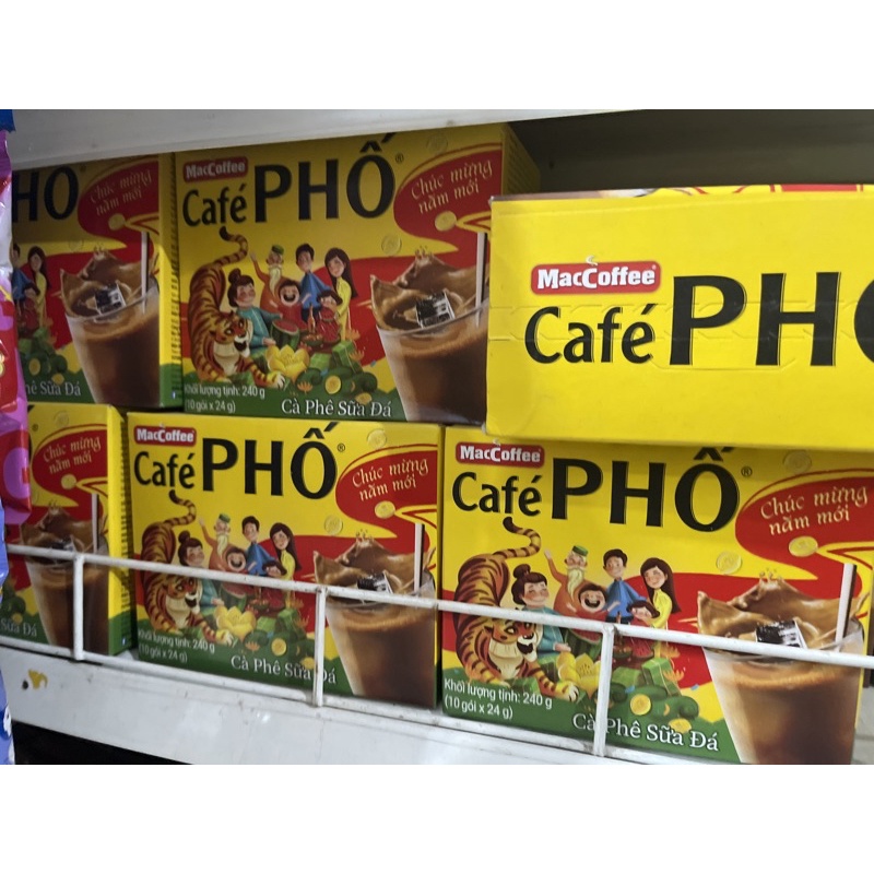 Cà phê Phố Sữa Đá hộp 10 gói x 24g