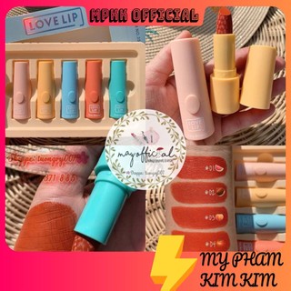 Set son thỏi 🌿 FREESHIP 🌿Set 5 cây son LOVE LIP của KISS BEAUTY