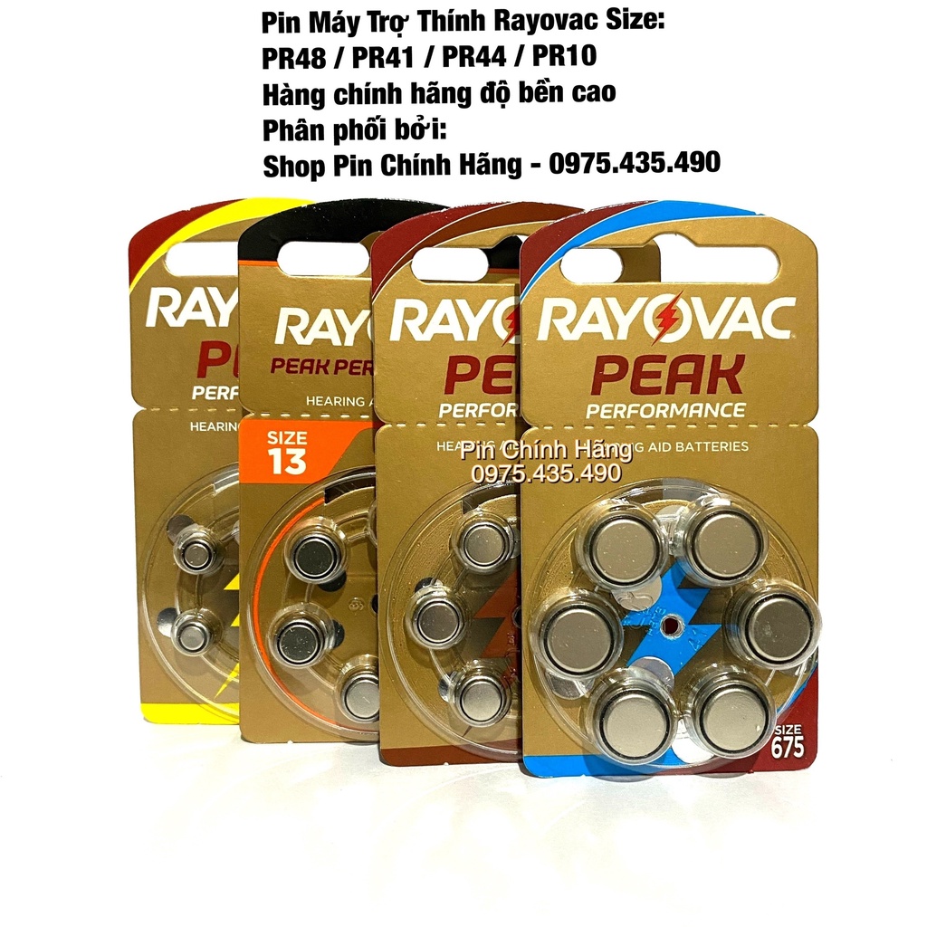 Pin Máy Trợ Thính 10 PR70 / 312 PR41 / 13 PR48 / 675 PR44 RayKovac Vỉ 6 Viên