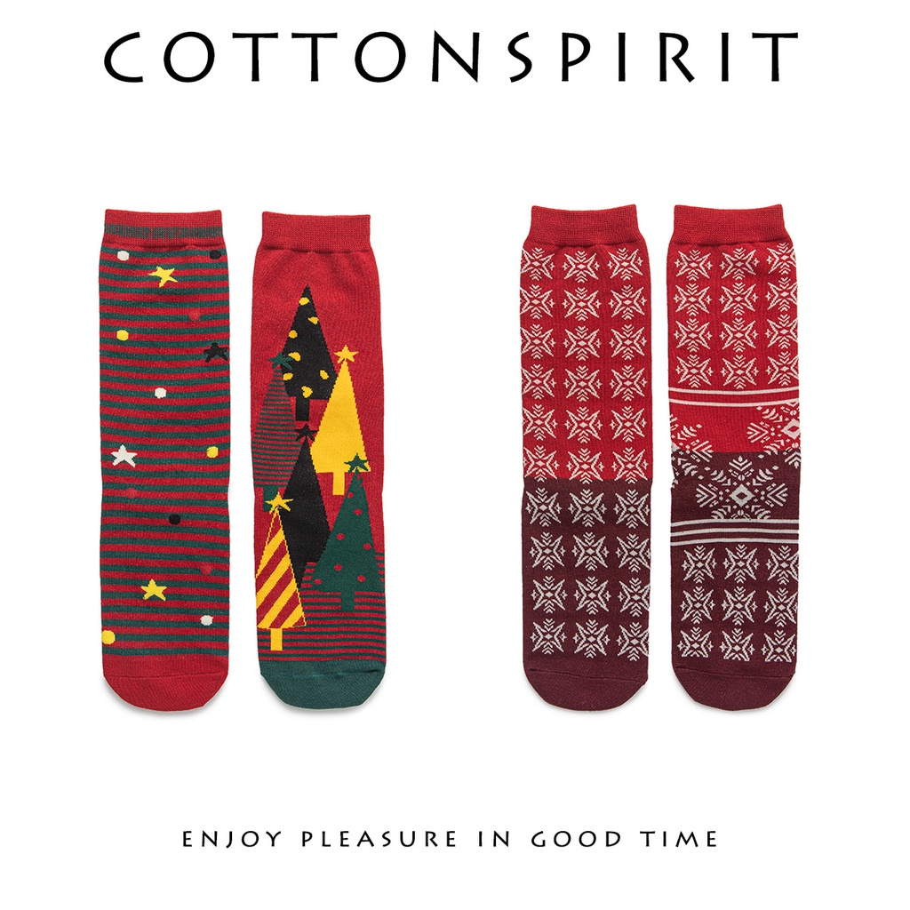 Vớ noel nữ Tất noel Giáng sinh nữ cổ cao Họa tiết Cá tính Cao cấp chất dày dặn Phong cách Hàn Quốc Thu Đông Giữ ấm