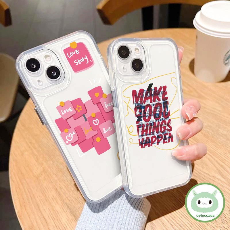 Ốp lưng iphone Ốp Điện Thoại Mềm Trong Suốt Chống Sốc Họa Tiết Trái Tim Thời Trang Cho iphone 11 Pro 13 Pro Max 12 Pro Max Xs Max XR 7 + 8 +