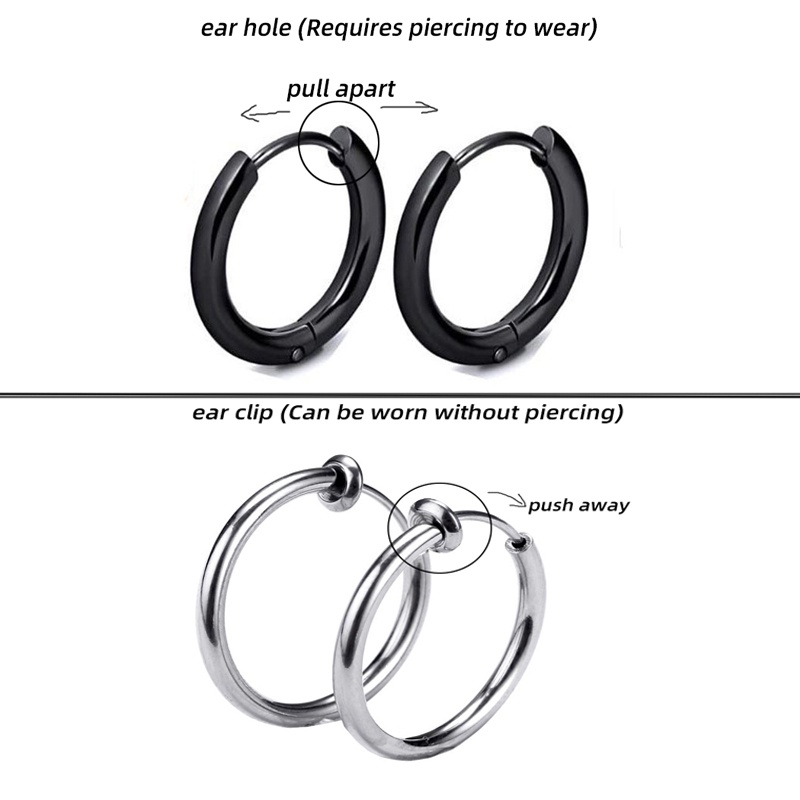 Bông Tai Thép Titan Phong Cách hip hop Đường Phố Cá Tính Cho Nam Và Nữ