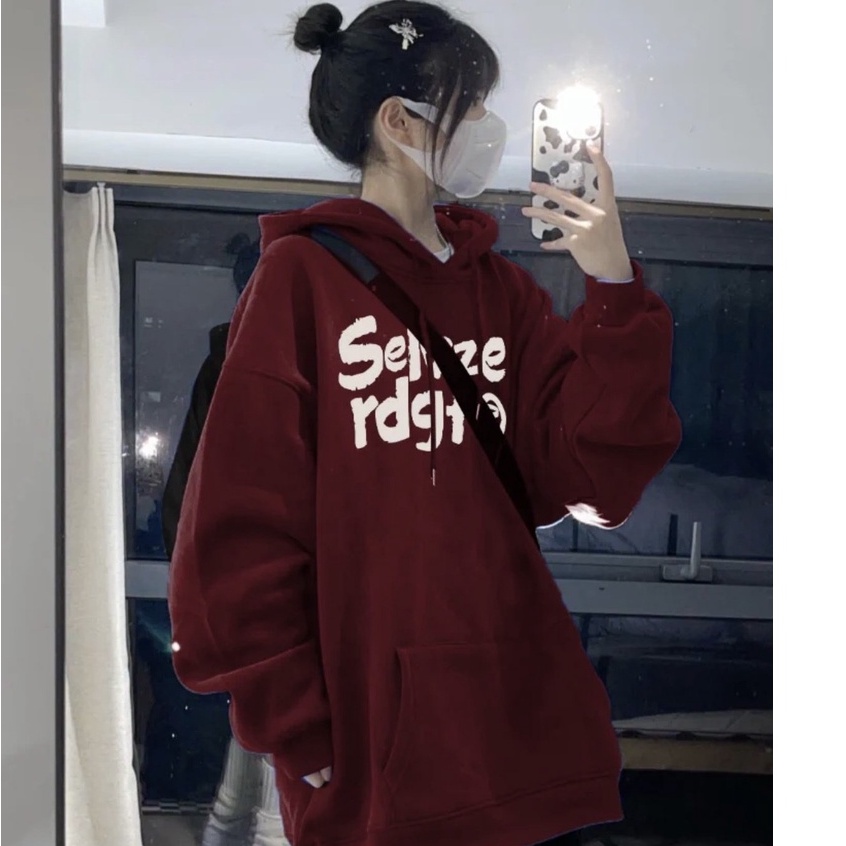 Áo Hoodie đỏ SELVze nỉ nữ Nana's House Chất nỉ ngoại dày dặn Hình in sắc nét Phong cách trẻ trung năng động
