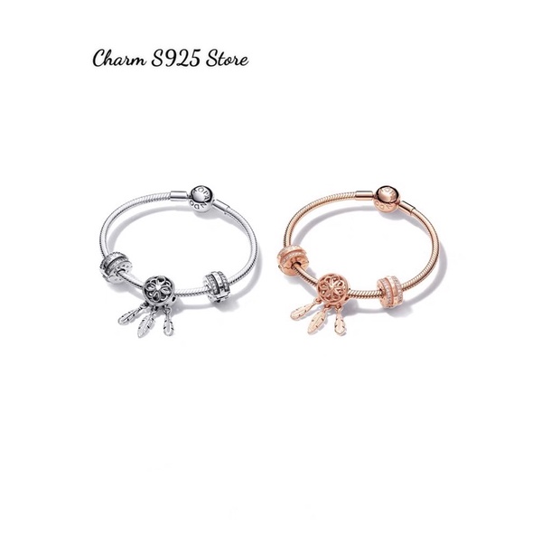COMBO BỘ VÒNG TAY PAN ALE MIX 3 HẠT CHARM BẠC S925 THUẦN KHIẾT HÀNG CAO CẤP