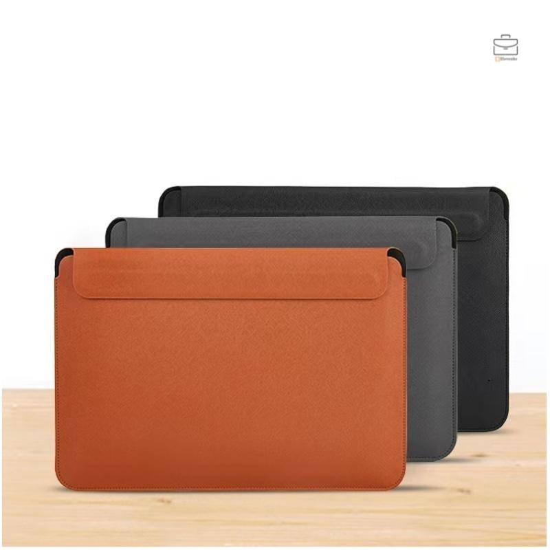Túi Da Đựng Bảo Vệ Laptop Chống Trầy Xước Chống Thấm Nước Màu Trơn Khóa Nam Châm 13.3 14.2 15.6 16 inch