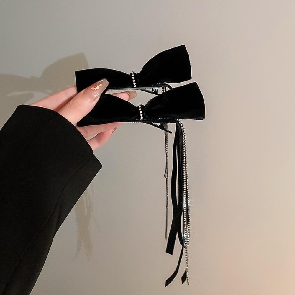 Kẹp Tóc Nơ Vải Nhung Thời Trang Nữ Tính