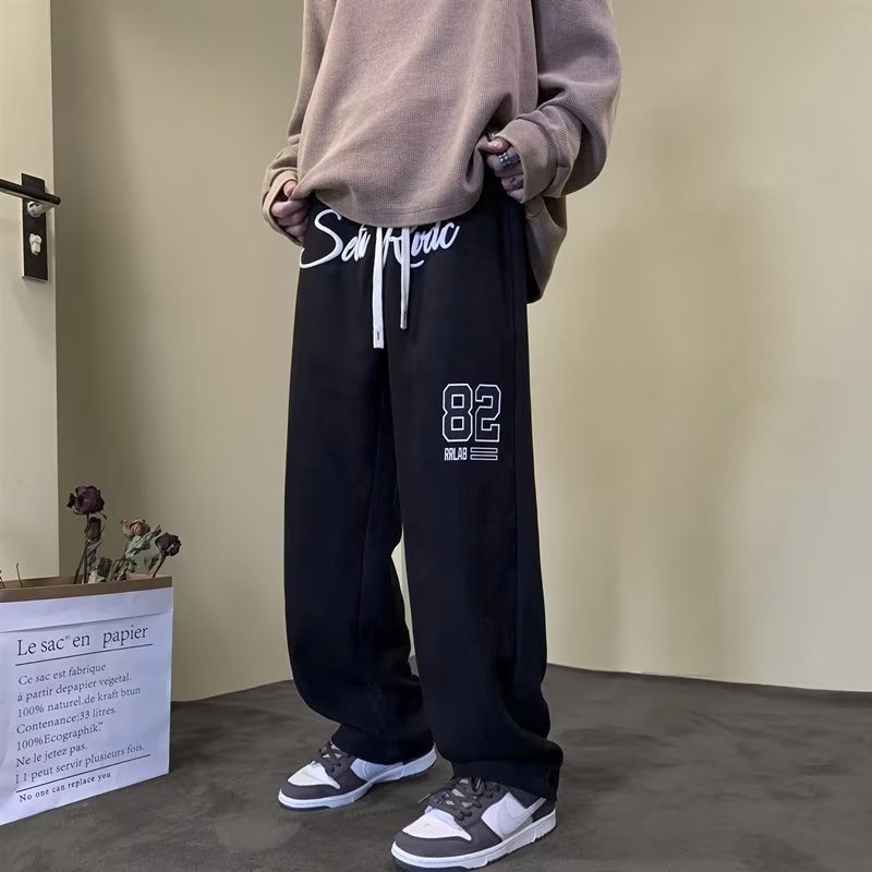 Quần ống rộng In Chữ Thời Trang Cá Tính Cho Nam