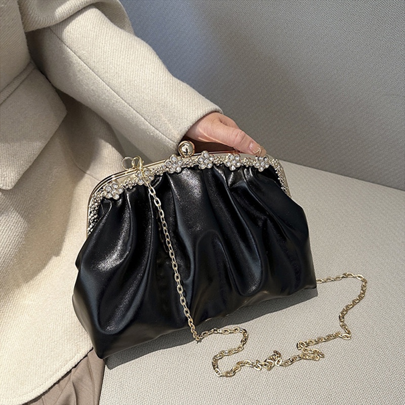 Túi Đeo Chéo Hình Vỏ Sò Phối Dây Xích Thời Trang Cao Cấp Sang Trọng