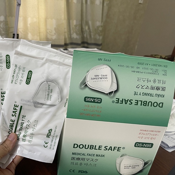 Khẩu trang y tế Double Safe N95 công nghệ Mỹ kháng Khuẩn, bụi mịn tốt hơn 10 lần KF94 và 3D