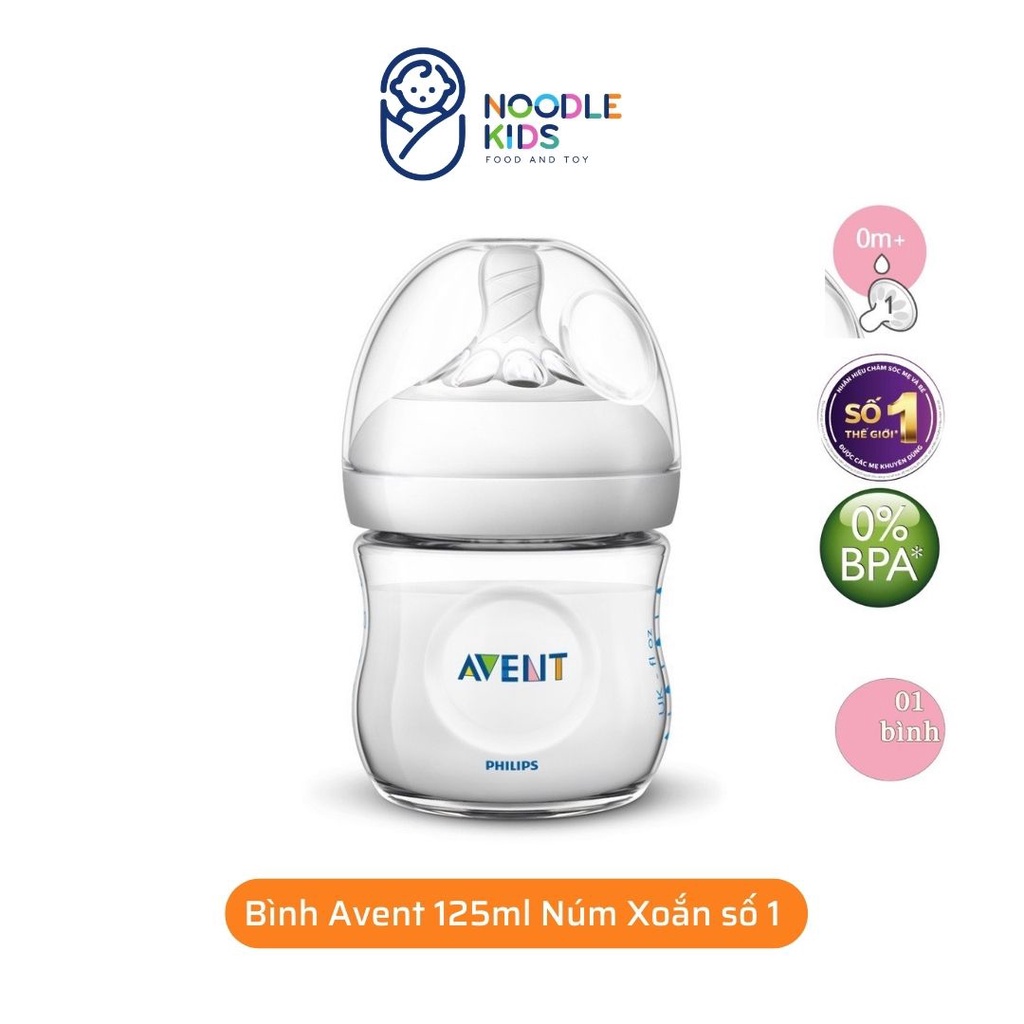 Philips Avent bình sữa mô phỏng tự nhiên 125ml cho bé từ 0 tháng SCF690/13