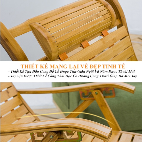 Ghế Tre Thư Giãn-Ghế Tre Gấp Gọn Nguyên Liệu 100% Từ Thiên Nhiên An Toàn Thân Thiện