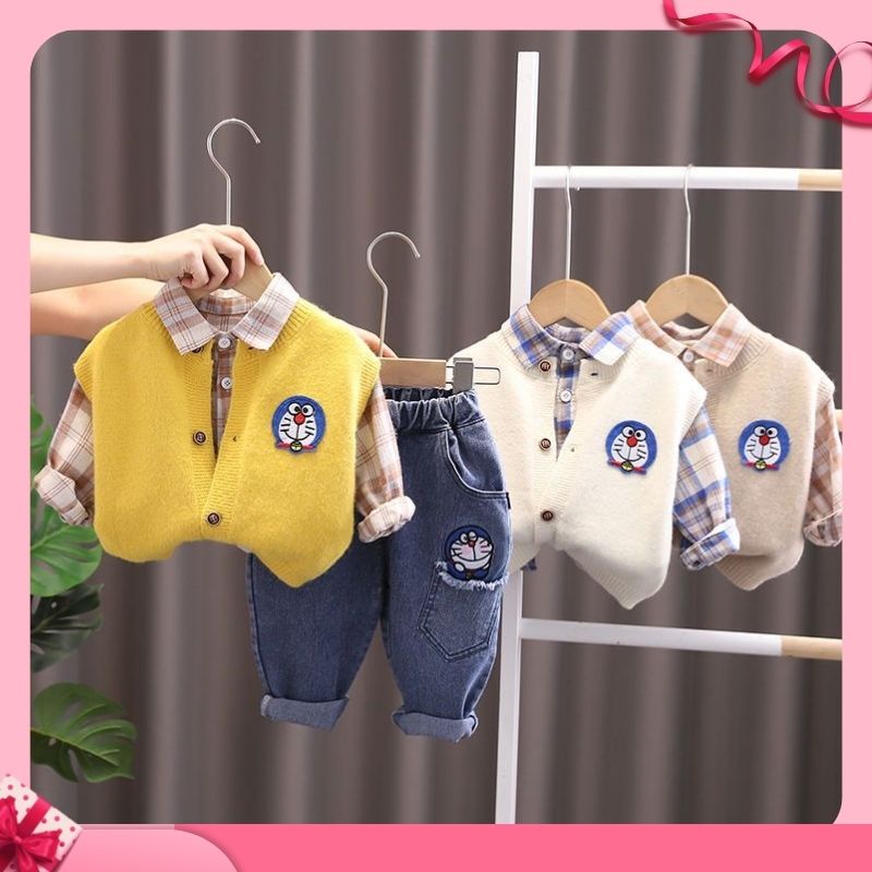 Set Đồ Thời Trang Mùa Thu Phong Cách Mới Cho Bé Trai 1-3 - 5 Tuổi