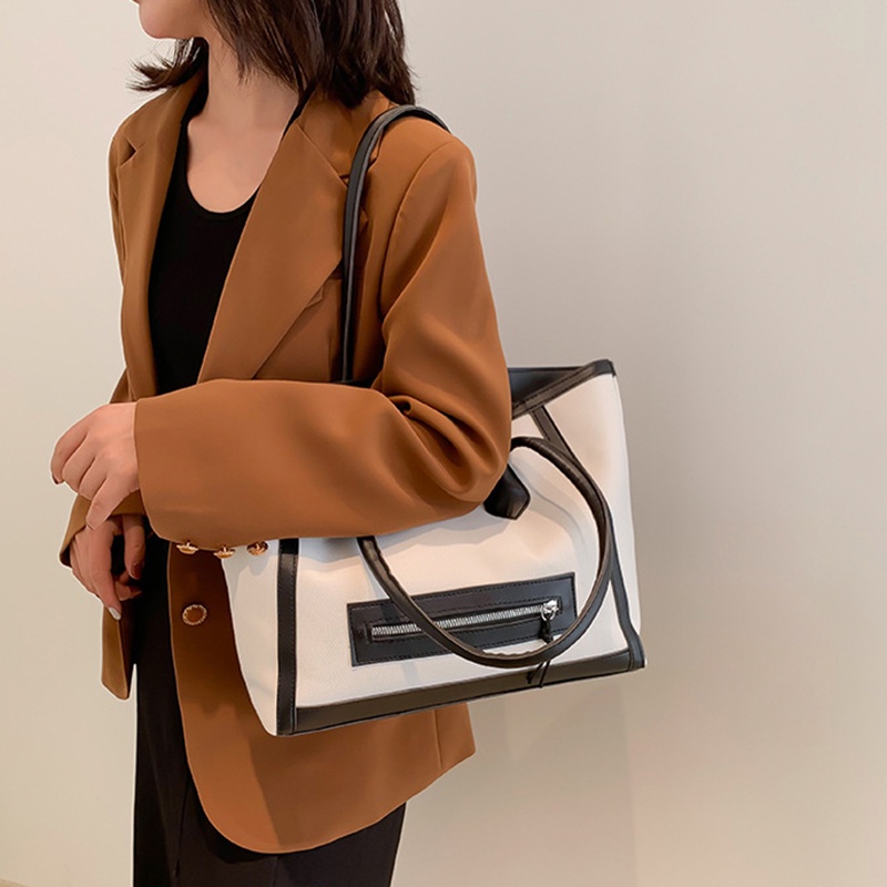 Túi Đeo Vai Vải canvas Cỡ Lớn Thiết Kế Đơn Giản Cá Tính Cho Nữ