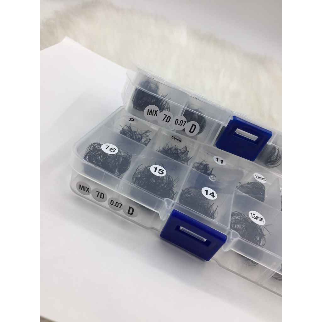 Mi fan 7D wispy dày 0.07 mix size 9-16mm HỘP 1000fan_Dụng cụ nối mi_ThuyHa