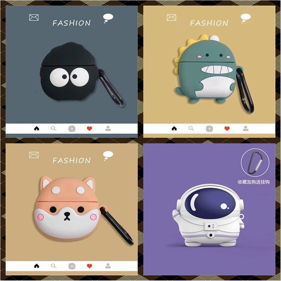 Vỏ Bảo Vệ Hộp Sạc Tai Nghe OPPO ENCO BUDS 2 Bằng Silicon Họa Tiết Hoạt Hình Dễ Thương