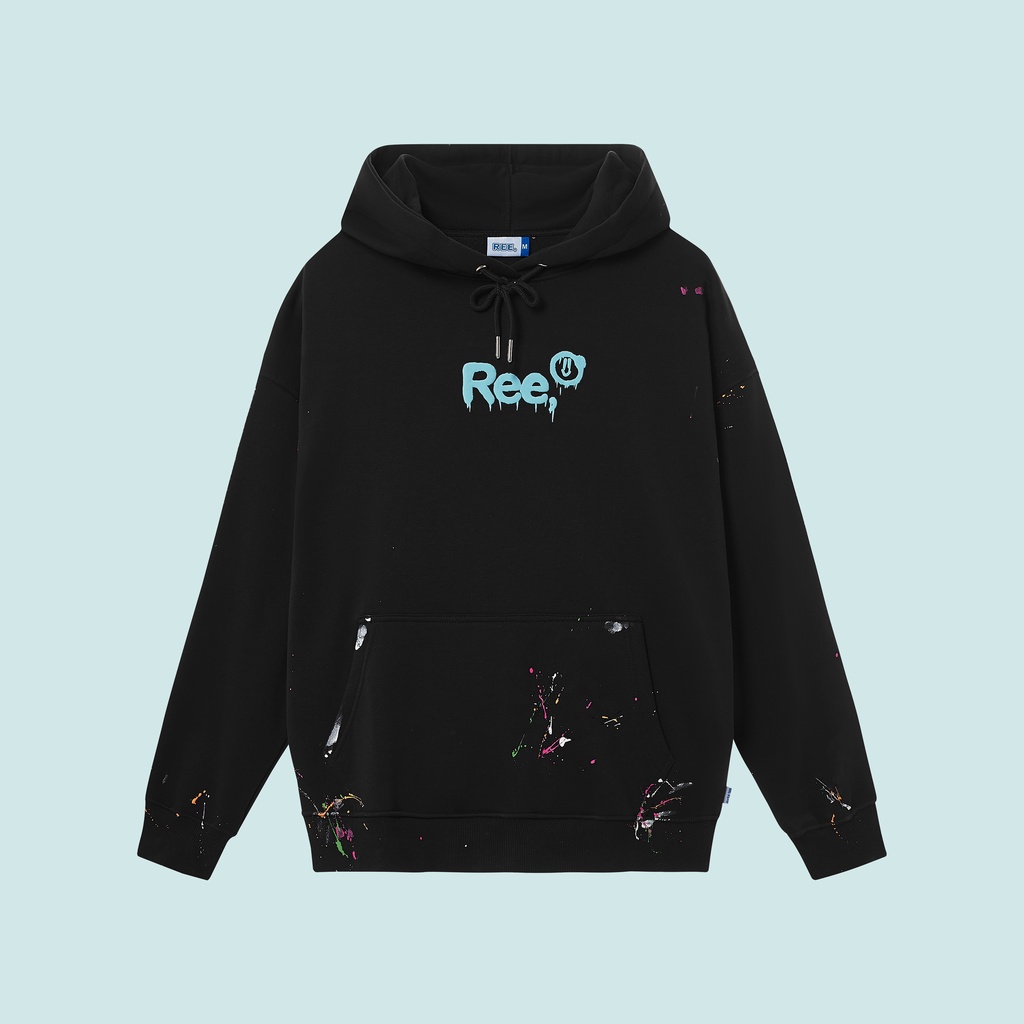 LOCAL BRAND REE - ÁO HOODIE VẨY SƠN THỦ CÔNG MÀU ĐEN