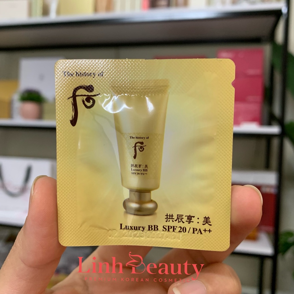 Gói Sample Kem nền BB Whoo vàng đông y cao cấp Luxury BB Cream SPF20/PA++ gói 1ml