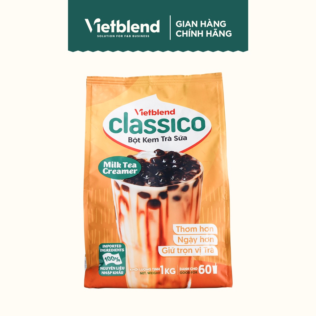 Bột kem trà sữa VIETBLEND CLASSICO túi 1kg - Bột pha trà sữa dậy hương, béo ngậy