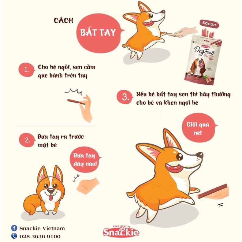 Que thưởng Snackie cho Chó, Vị thịt và Rau củ 70g