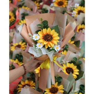 Bó hoa hướng dương giả gói giấy đẹp
