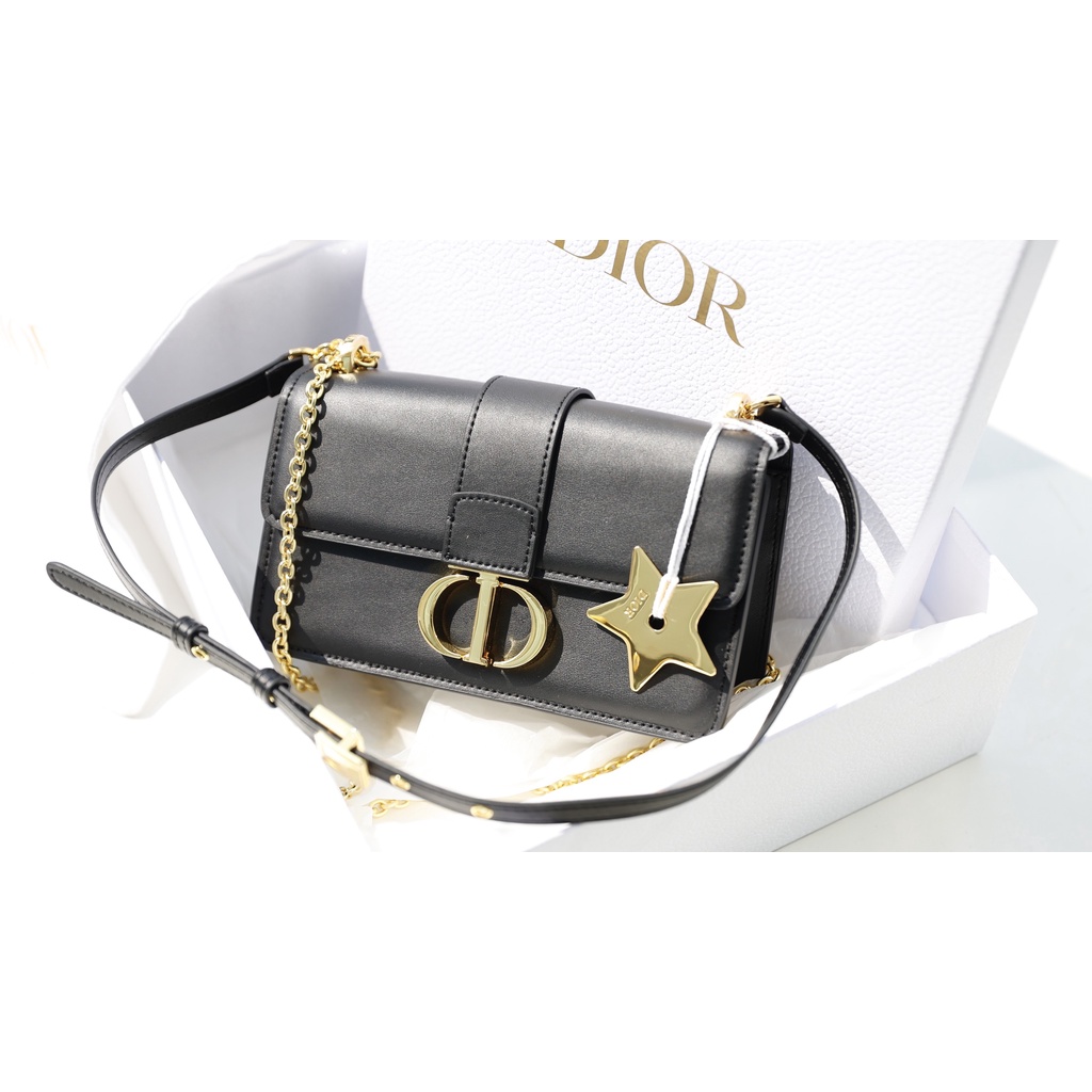 Túi Xách Nữ D30 Montaigne Size 21cm Đen Có Hộp, Túi Đeo Chéo Nữ Cao Cấp Có Sẵn