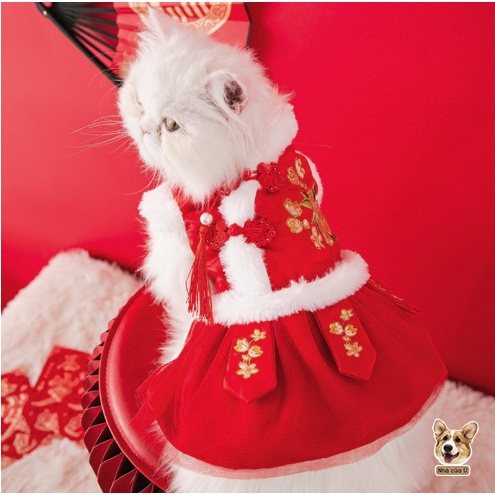 Áo Tết Thú Cưng 2023 - Quần áo Tết Chó Mèo - Áo Mèo Tết