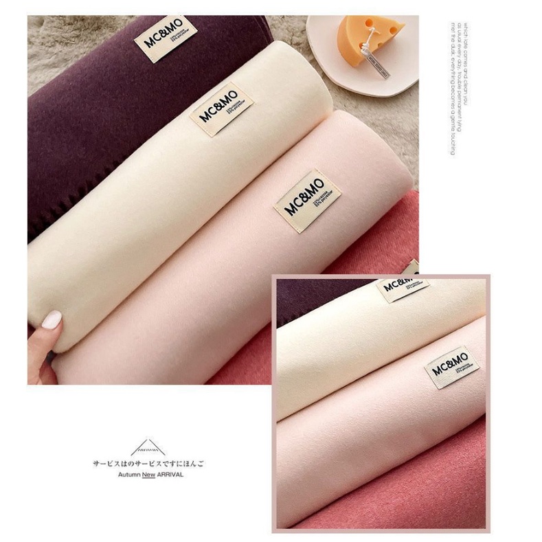 Khăn dạ MC&amp;MO quàng cổ nam nữ khăn choàng cashmere trơn màu cao cấp 200x70cm