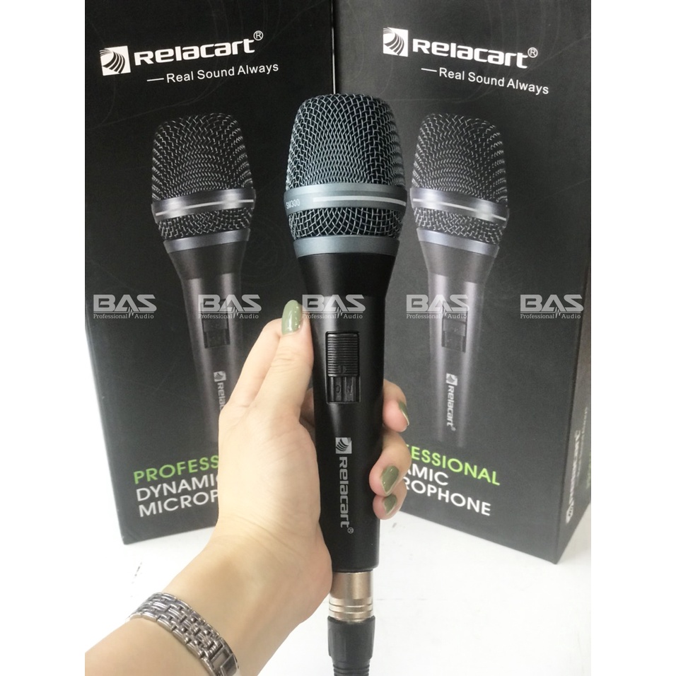 Micro dây Relacart SM300 cao cấp chính hãng, mic karaoke SM-300 chất âm trong, vang, bắt mic tốt, hát nhẹ hơi