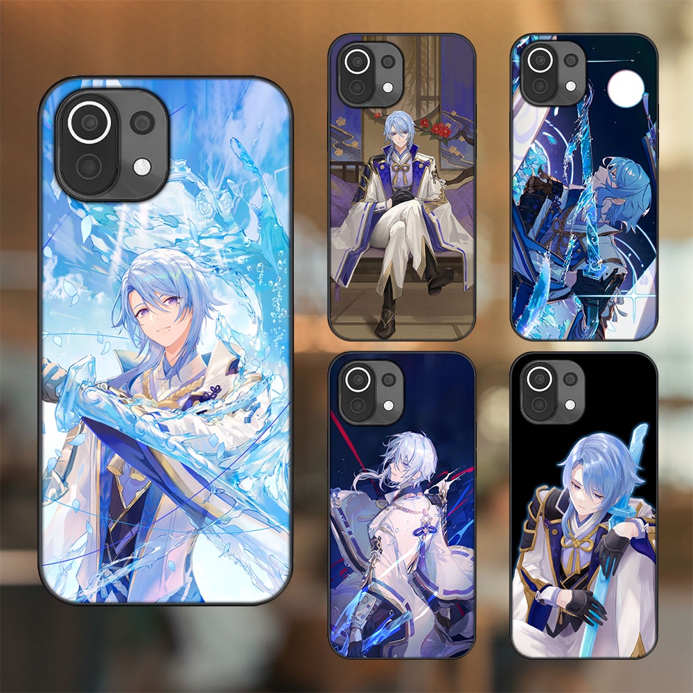 Ốp lưng Xiaomi Mi 11 Lite viền đen in hình Kamisato Ayato Genshin Impact