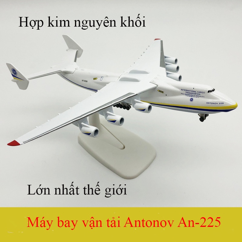 Mô hình máy bay vận tải Antonov An-225 KAVY lớn nhất thế giới bằng hợp kim nguyên khối có chân đế