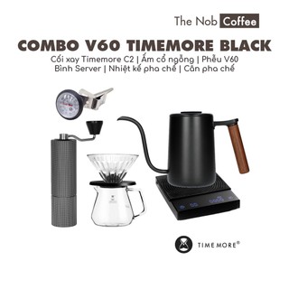 Combo V60 Timemore Black thông dụng | Dụng cụ Pour-Over Timemore chính hãng