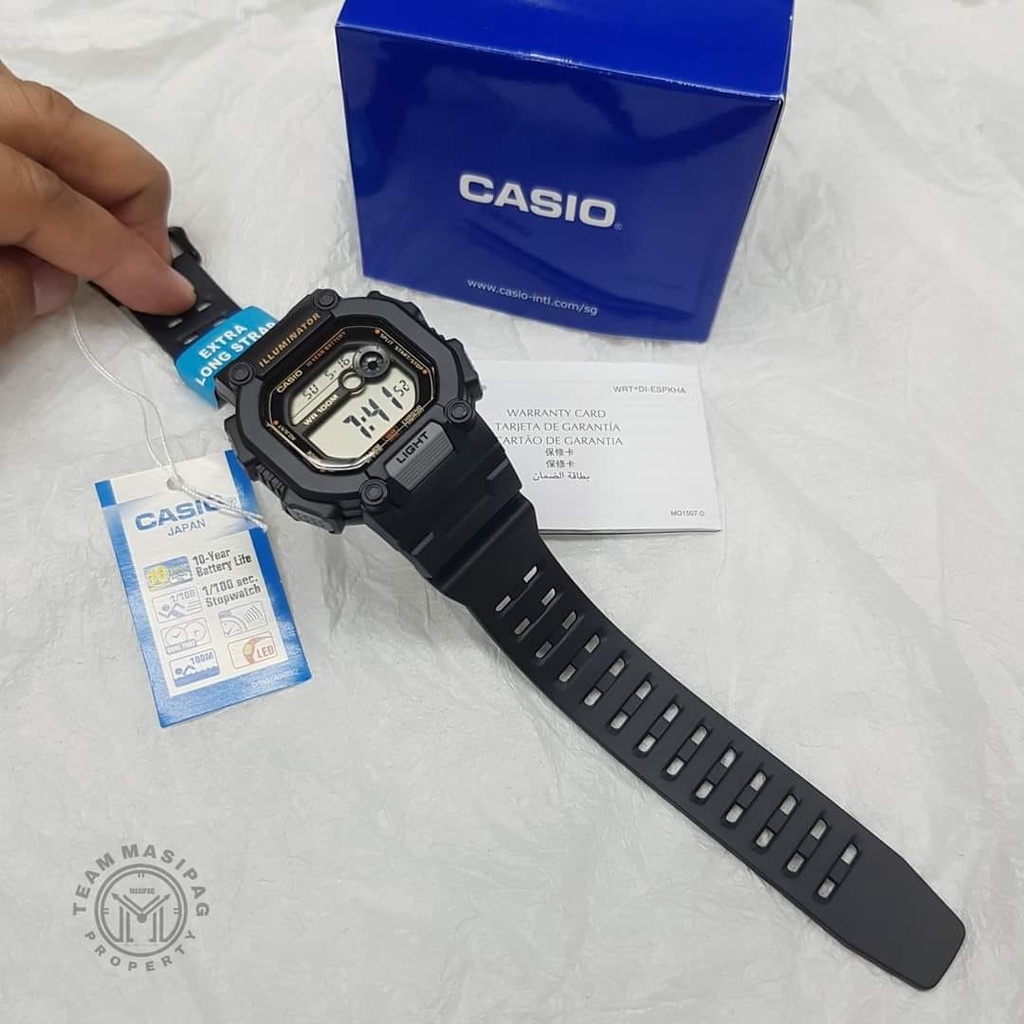 Đồng hồ điện tử Casio W-737HX-1AVDF dây cao su thể thao chính hãng