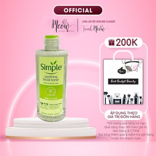 Nước Hoa Hồng Soothing Facial Toner Simple cân bằng ẩm cho da 200ml