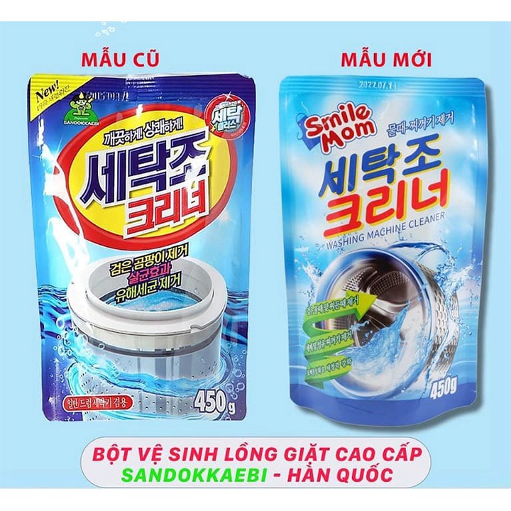 Combo 3 Gói Bột Tẩy Lồng Máy Giặt Hàn Quốc 450gr