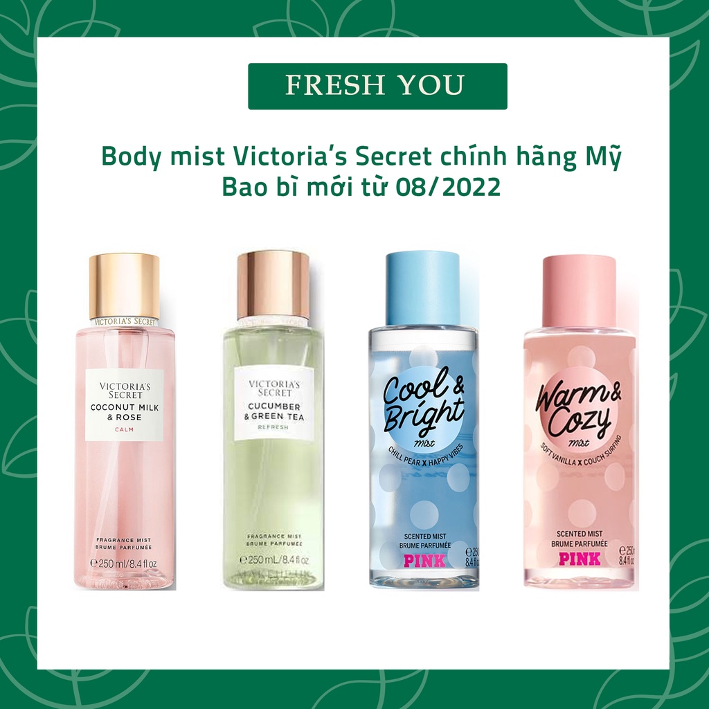 Đủ mùi VIC 2 Xịt thơm toàn thân body mist Victoria s Secret