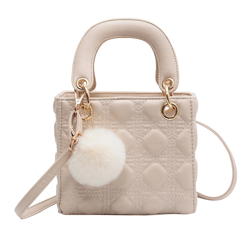 Ielgy Túi Đeo Chéo Hình Thoi Bằng Len Phối Bóng Lông Chất Lượng Cao