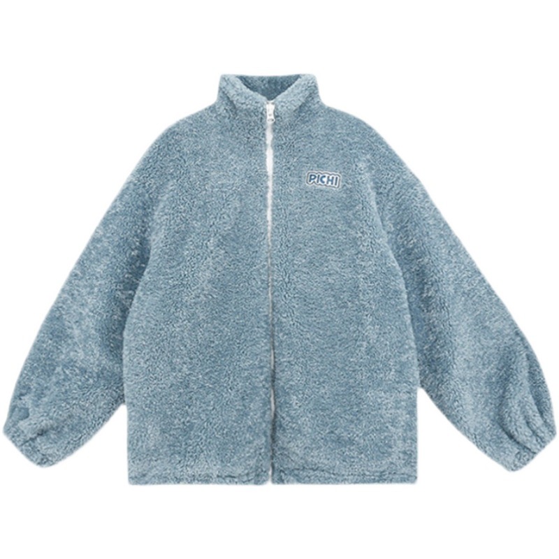 Áo Khoác Cardigan Len Lông Cừu Dày Dặn Dáng Rộng Cổ Đứng Kiểu Hàn Quốc Thời Trang Mùa Đông Ấm Áp Cho Nữ