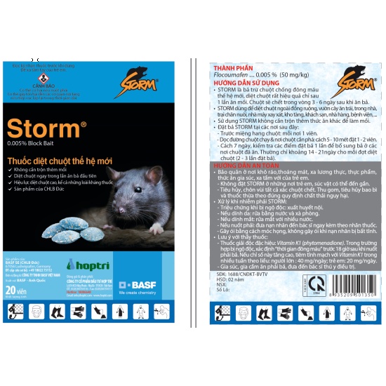 Viên Diệt Chuột Thế Hệ Mới An Toàn STORM - Túi 20 Viên Bẫy Chuột Diệt Côn Trùng