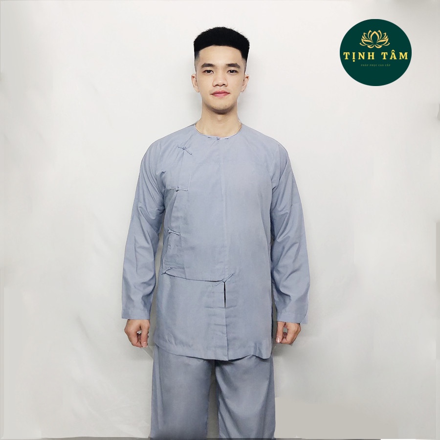 Đồ Đi Chùa Nam - Bộ Phật Tử Nam Vạt Hò Cao Cấp Chất Vải Dày Dặn Mềm Mịn Và Thoáng Mát