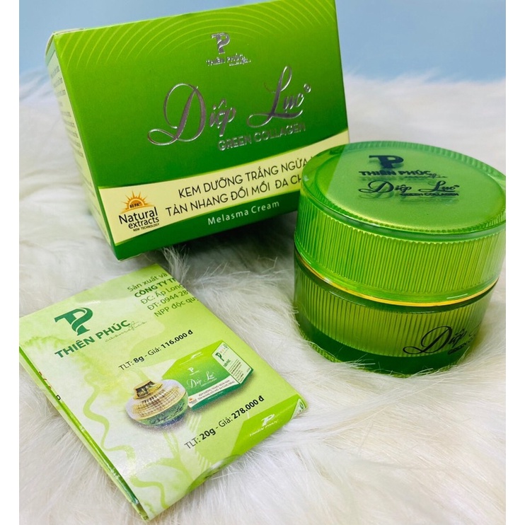 Kem Diệp Lục Green Collagen dưỡng trắng, ngừa nám, tàn nhang, đồi mồi đa chức năng 20g