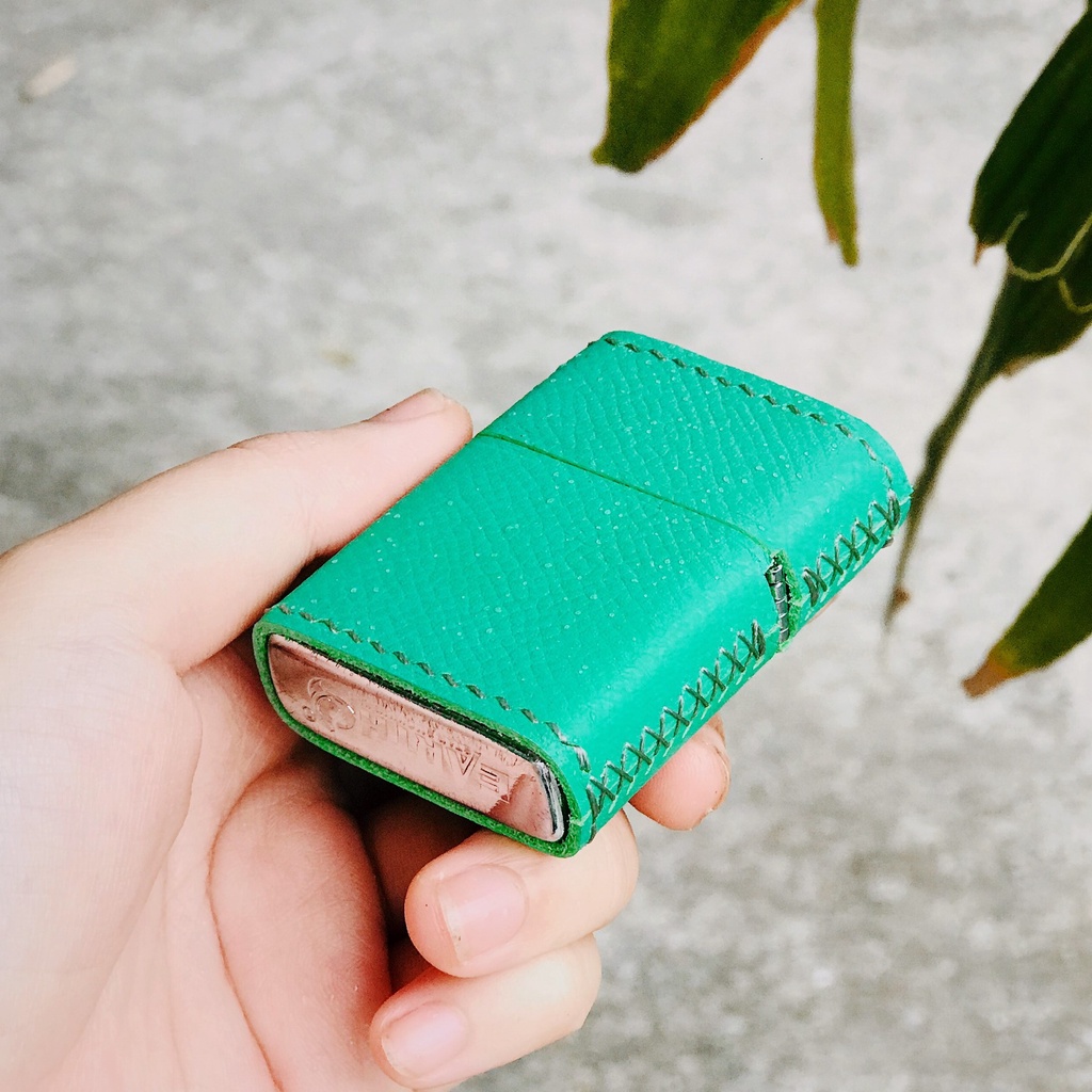 Bao Da Bật lửa zippo handmade, khâu tay, da bò, đồ da thủ công làm theo yêu cầu