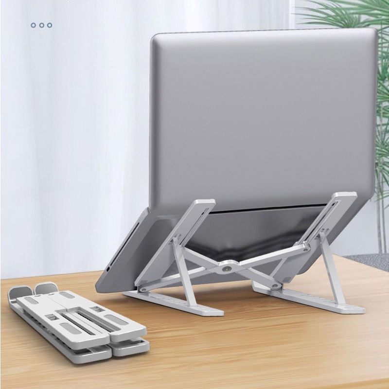 Giá đỡ tản nhiệt laptop kệ đỡ macbook, ipad, máy tính có thể gấp gọn tiện dụng điều chỉnh được độ cao tặng túi đựng kèm