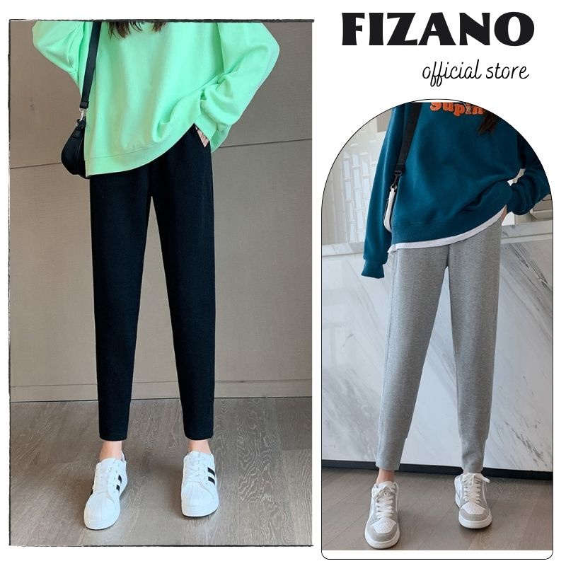 Quần nữ bo ống umi dạ dáng baggy basic 2 màu siêu xinh hàng Quảng Châu cao cấp fizano
