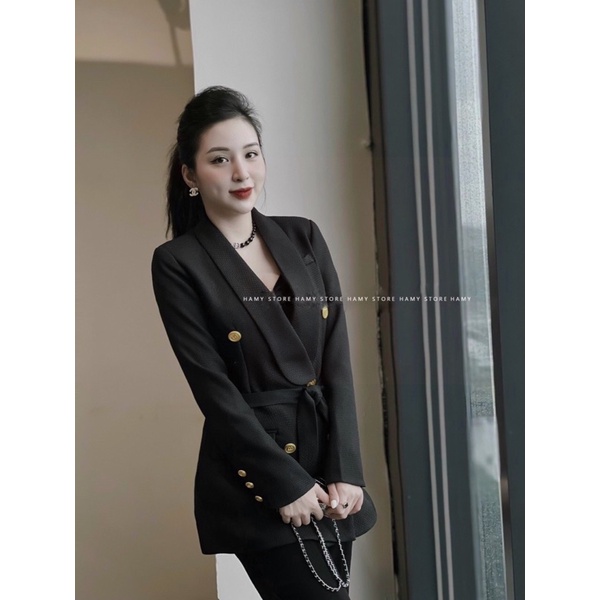 Áo Vest Dạ Cúc Vàng