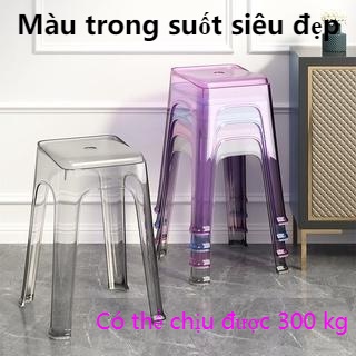 Ghế Đẩu Vuông Dày Nhẹ Trong Suốt Đơn Giản Sang Trọng Có Thể Xếp Chồng Lên Nhau Cho Phòng Khách / Phòng Ngủ