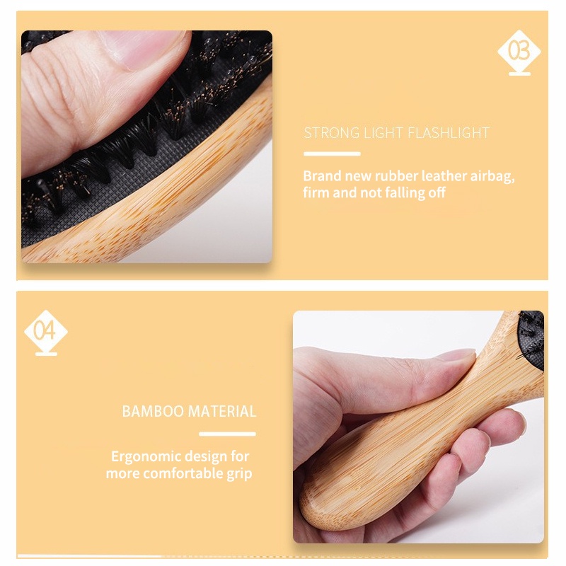 Lesa Cây tre lược đệm hơi lược chải tóc thẳng Lược túi khí massage